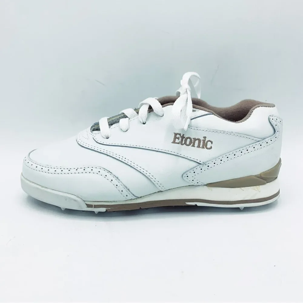 Etonic Stabilites ST Women’s White Leather Metal Spiked Golf‎ Shoes 6 New